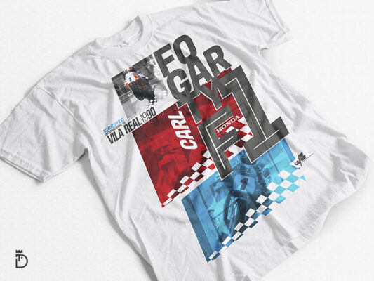 Carl Fogarty na grelha TT1 – Circuito de Vila Real 1990 - T-shirt