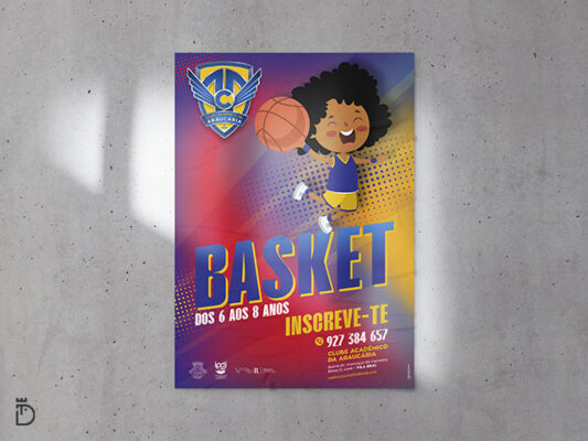 Cartaz do basquetebol do Clube Académico da Araucária