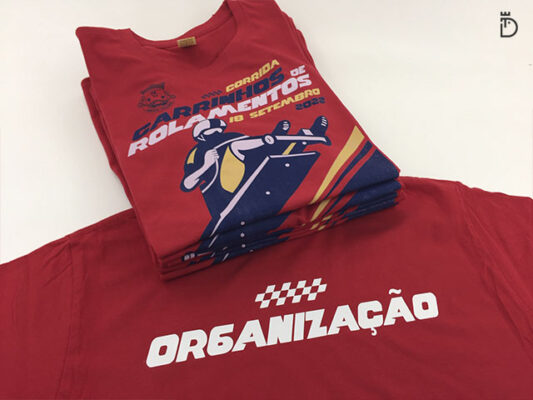 T-shirt da Corrida de Carrinhos de Rolamentos – Arroios 2022 com DTF e FLEX