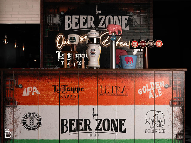 Balcão personalizado da Beer Zone – Forneria
