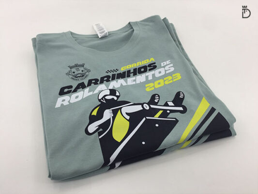 T-shirt oficial da Corrida de Carrinhos de Rolamentos – Arroios 2023