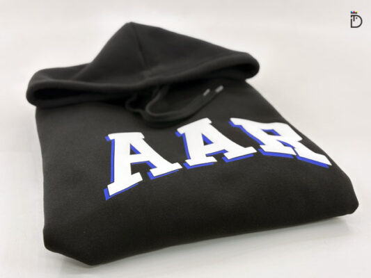 Hoodies personalizados com logotipo AAR em flex