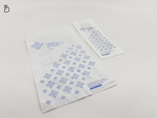 Saco de papel personalizado para Farmácia Nossa Senhora de Murça