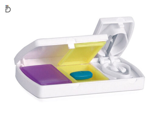 Caixa de comprimidos com cortante